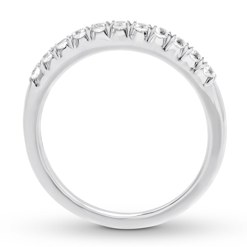 Main Image 2 of Previously Owned Diamond Anniversary Band 1/4 ct tw Round-cut 14K White Gold - Size 4.25