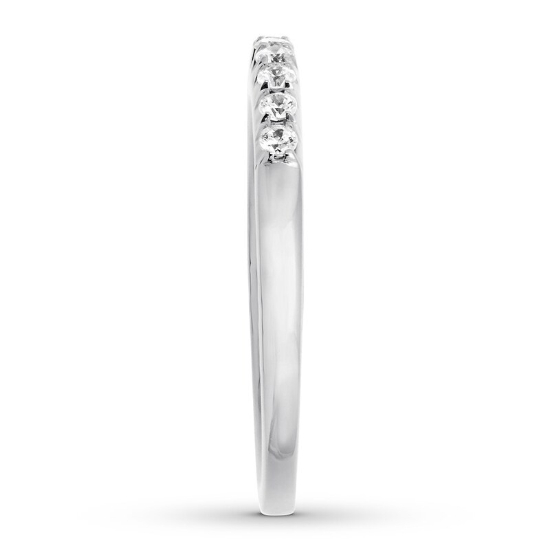 Main Image 3 of Previously Owned Diamond Anniversary Band 1/4 ct tw Round-cut 14K White Gold - Size 4.25