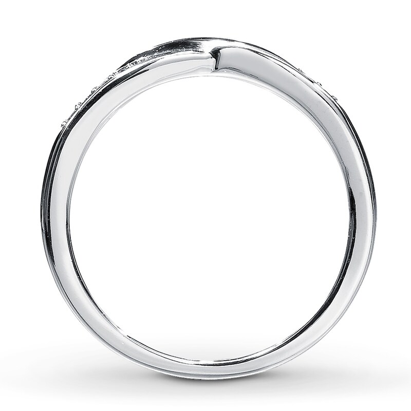 Main Image 2 of Previously Owned Wedding Band 1/20 ct tw Round-cut Diamonds 10K White Gold - Size 4.25