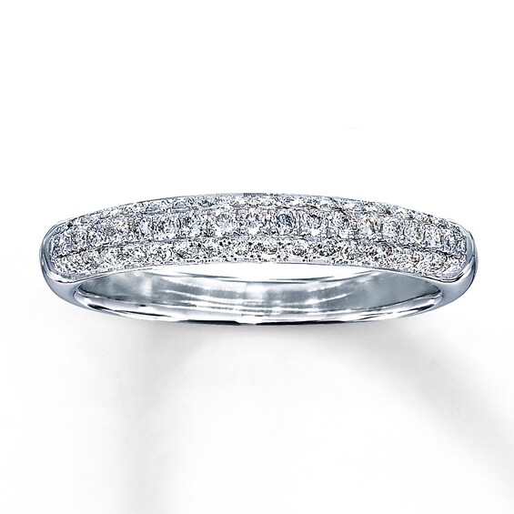 Previously Owned Diamond Wedding Band 3/8 ct tw Round-cut 14K White Gold Size