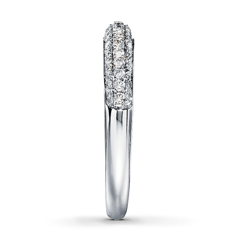 Main Image 3 of Previously Owned Diamond Wedding Band 3/8 ct tw Round-cut 14K White Gold Size 11.25