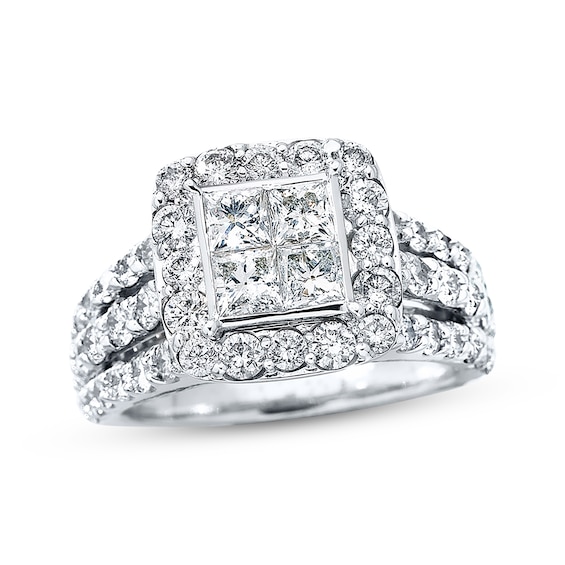 Previously Owned Diamond Engagement Ring 3 ct tw 14K White Gold Size 4.5
