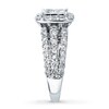 Thumbnail Image 3 of Previously Owned Diamond Engagement Ring 3 ct tw Princess & Round-cut 14K White Gold - Size 9
