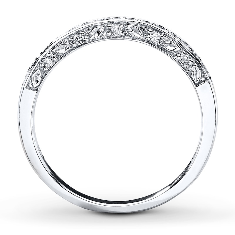 Main Image 2 of Previously Owned Diamond Wedding Band 1/5 ct tw Round-cut 14K White Gold Size 4.75