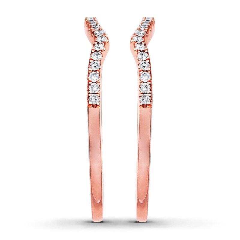 Main Image 3 of Previously Owned Diamond Wedding Bands 1/4 ct tw Round-cut 14K Rose Gold - Size 4