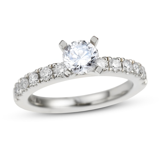 Previously Owned Diamond Engagement Ring 1-1/8 ct tw Round-cut 14K White Gold Size