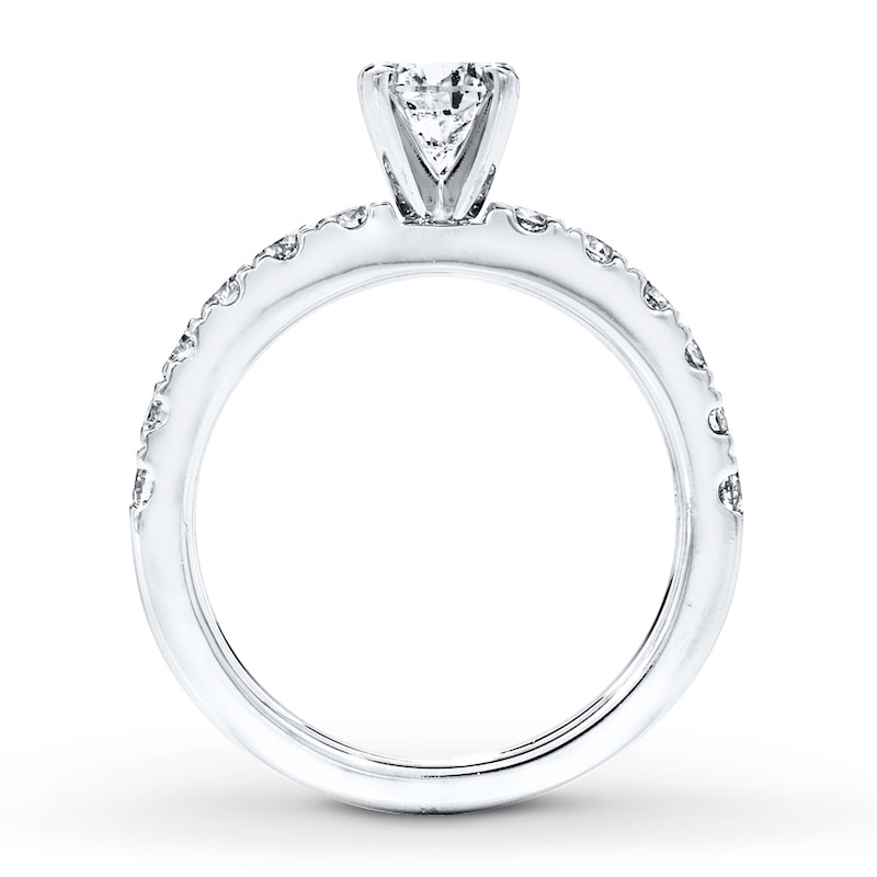 Main Image 2 of Previously Owned Diamond Engagement Ring 1-1/8 ct tw Round-cut 14K White Gold Size 4