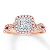 Thumbnail Image 1 of Previously Owned Diamond Engagement Ring 5/8 ct tw Princess & Round-cut 14K Two-Tone Gold - Size 10.5