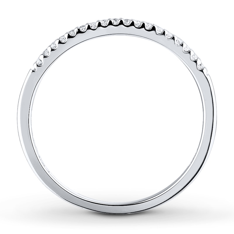 Main Image 2 of Previously Owned Diamond Wedding Band 1/10 ct tw Round-cut 10K White Gold - Size 10.25