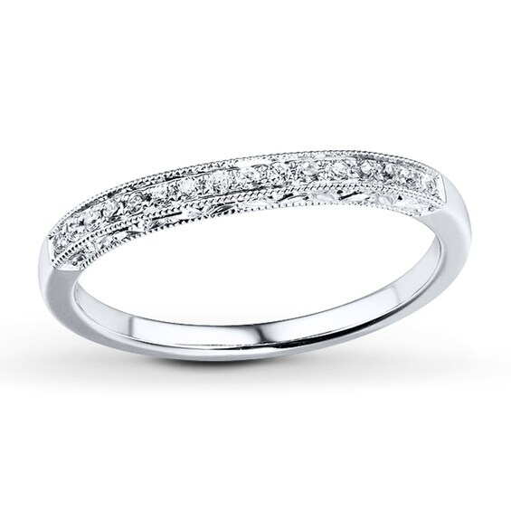 Previously Owned Diamond Wedding Band 1/8 ct tw Round-cut 14K White Gold Size 4.75