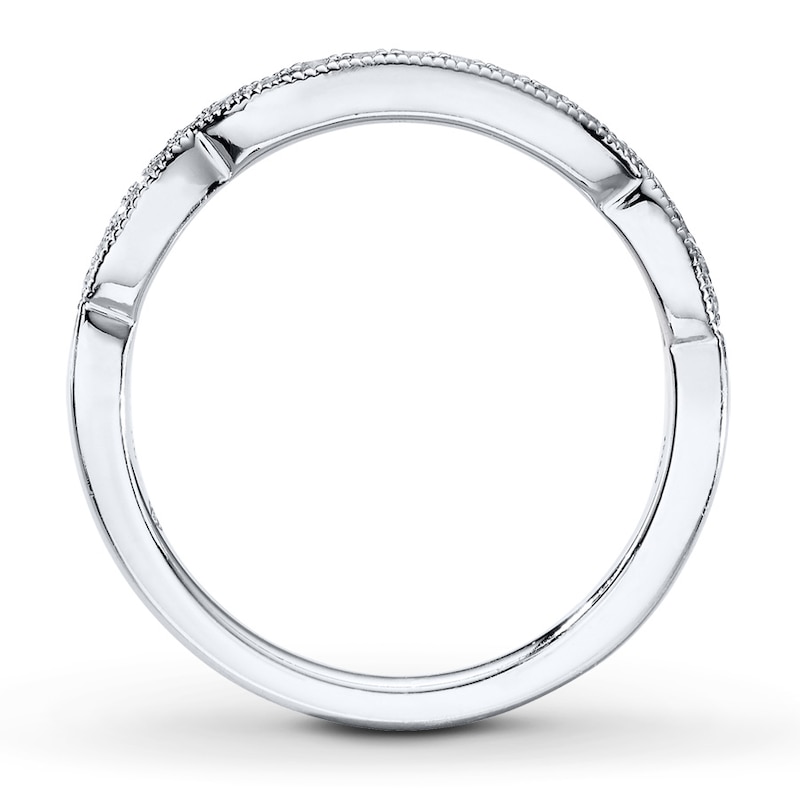 Main Image 2 of Previously Owned Diamond Wedding Band 1/6 ct tw Round-cut 14K White Gold - Size 10.5