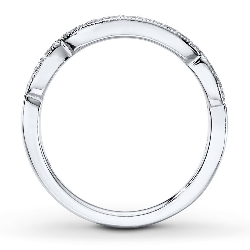 Main Image 2 of Previously Owned Diamond Wedding Band 1/6 ct tw Round-cut 14K White Gold - Size 11