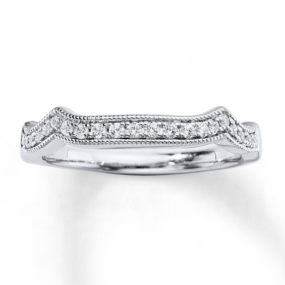 Previously Owned Diamond Wedding Band 1/6 ct tw Round-cut 14K White Gold Size 11.25