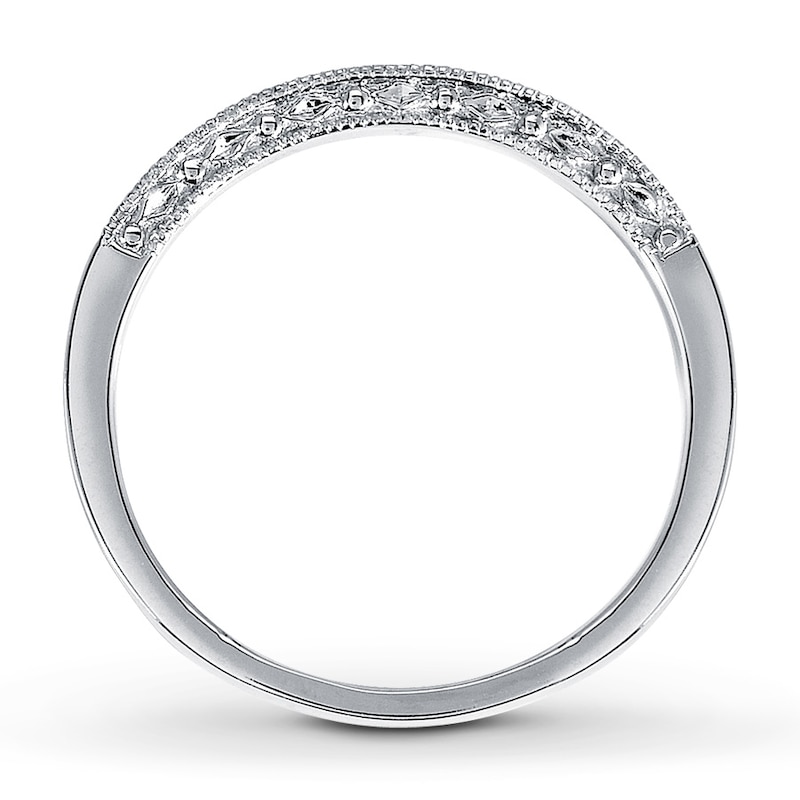 Main Image 2 of Previously Owned Diamond Wedding Band 1/8 ct tw Round-cut 14K White Gold