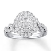 Thumbnail Image 1 of Previously Owned Engagement Ring 1 ct tw Round-cut Diamonds 14K White Gold - Size 4