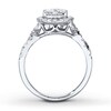 Thumbnail Image 2 of Previously Owned Engagement Ring 1 ct tw Round-cut Diamonds 14K White Gold - Size 4