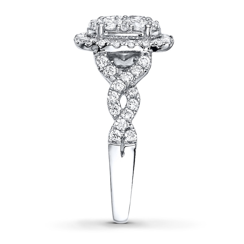 Main Image 3 of Previously Owned Engagement Ring 1 ct tw Round-cut Diamonds 14K White Gold - Size 4