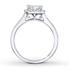 Thumbnail Image 2 of Previously Owned Diamond Engagement Ring 7/8 ct tw Princess & Round-cut 14K White Gold - Size 10