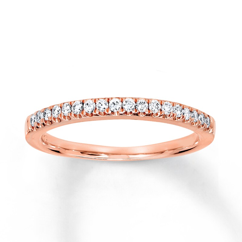 Main Image 1 of Previously Owned Diamond Wedding Band 1/5 ct tw Round-cut 14K Rose Gold - Size 10.25
