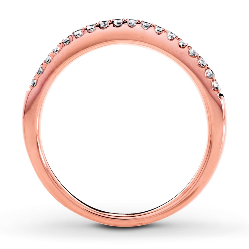 Main Image 2 of Previously Owned Diamond Wedding Band 1/5 ct tw Round-cut 14K Rose Gold - Size 10.25