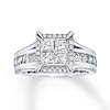 Thumbnail Image 1 of Previously Owned Diamond Engagement Ring 1-3/8 ct tw Princess & Round-cut 14K White Gold - Size 9.25
