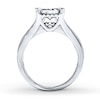 Thumbnail Image 2 of Previously Owned Diamond Engagement Ring 1-3/8 ct tw Princess & Round-cut 14K White Gold - Size 9.25