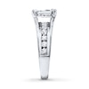 Thumbnail Image 3 of Previously Owned Diamond Engagement Ring 1-3/8 ct tw Princess & Round-cut 14K White Gold - Size 9.25