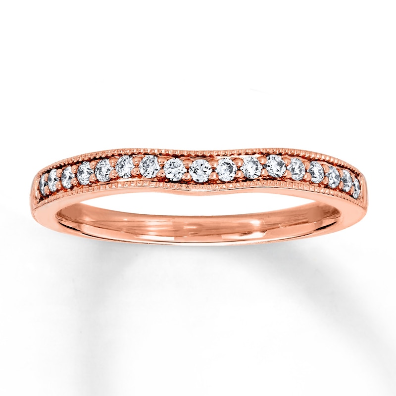 Main Image 1 of Previously Owned Diamond Wedding Band 1/5 ct tw Round-cut 14K Rose Gold Size 10.5