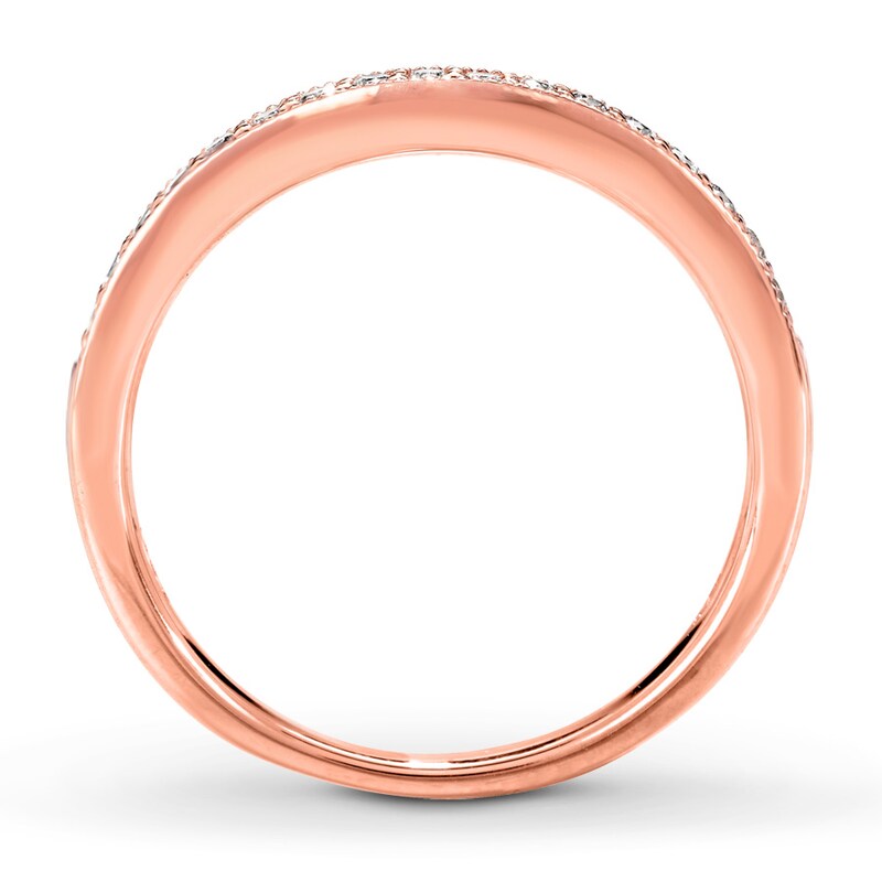 Main Image 2 of Previously Owned Diamond Wedding Band 1/5 ct tw Round-cut 14K Rose Gold Size 10.5