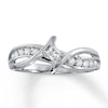 Thumbnail Image 0 of Previously Owned Previously Owned Promise Ring 1/4 ct tw Princess & Round-cut 10K White Gold - Size 4.5