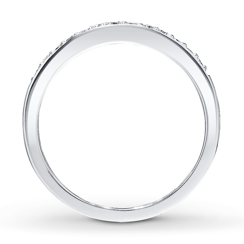 Main Image 2 of Previously Owned Wedding Band 1/8 ct tw Round-cut Diamonds 10K White Gold - Size 4