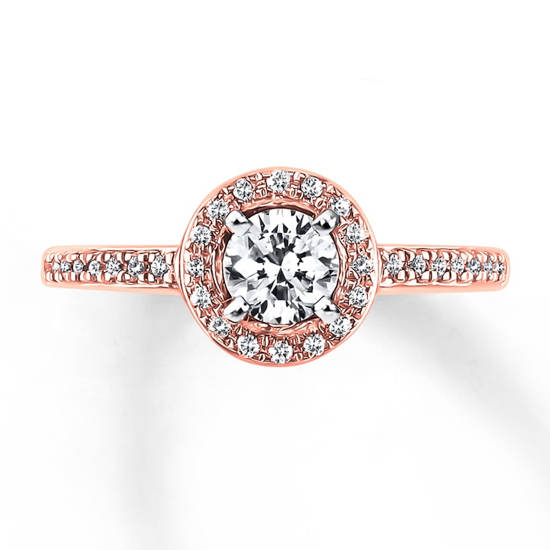 Main Image 1 of Previously Owned Diamond Engagement Ring 5/8 ct tw Round-cut 14K Two-Tone Gold - Size 4.5