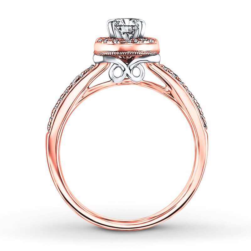Main Image 2 of Previously Owned Diamond Engagement Ring 5/8 ct tw Round-cut 14K Two-Tone Gold - Size 4.5