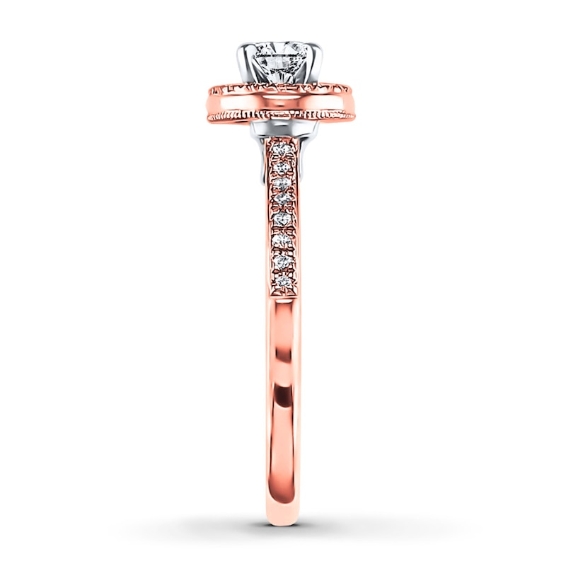 Main Image 3 of Previously Owned Diamond Engagement Ring 5/8 ct tw Round-cut 14K Two-Tone Gold - Size 4.5