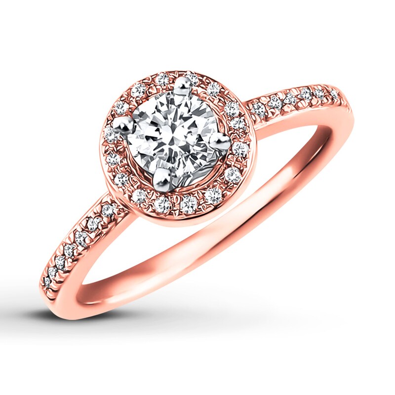Main Image 4 of Previously Owned Diamond Engagement Ring 5/8 ct tw Round-cut 14K Two-Tone Gold - Size 4.5