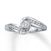 Thumbnail Image 1 of Previously Owned Engagement Ring 3/8 ct tw Round-cut Diamonds 14K White Gold - Size 8