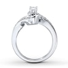Thumbnail Image 2 of Previously Owned Engagement Ring 3/8 ct tw Round-cut Diamonds 14K White Gold - Size 8