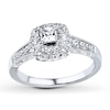 Thumbnail Image 0 of Previously Owned Diamond Engagement Ring 5/8 ct tw Princess & Round-cut 14K White Gold - Size 5