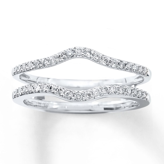 Previously Owned Enhancer Ring 1/4 ct tw Round-cut Diamonds 14K White Gold Size 4.5