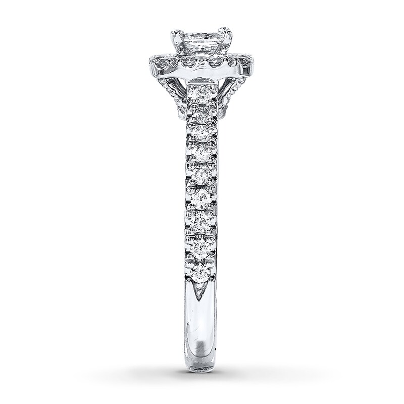 Previously Owned Neil Lane Engagement Ring 7/8 ct tw Princess & Round-cut Diamonds 14K White Gold