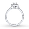 Thumbnail Image 1 of Previously Owned Neil Lane Engagement Ring 7/8 ct tw Princess & Round-cut Diamonds 14K White Gold