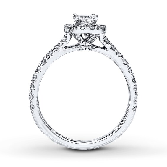 Thumbnail Image 2 of Previously Owned Neil Lane Engagement Ring 7/8 ct tw Princess & Round-cut Diamonds 14K White Gold Size 5