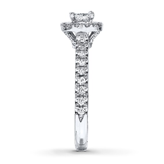 Thumbnail Image 3 of Previously Owned Neil Lane Engagement Ring 7/8 ct tw Princess & Round-cut Diamonds 14K White Gold Size 5