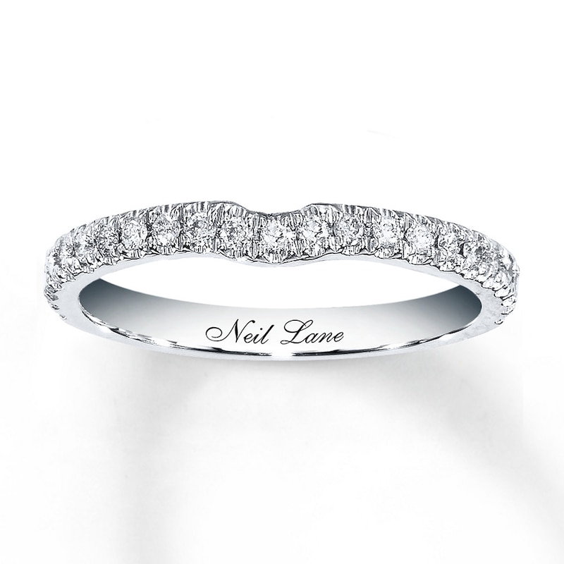 Main Image 1 of Previously Owned Neil Lane Wedding Band 1/5 ct tw Round-cut Diamonds 14K White Gold - Size 8.75