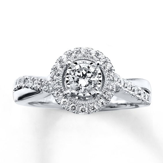Previously Owned Diamond Engagement Ring 5/8 ct tw Round-cut 14K White Gold Size
