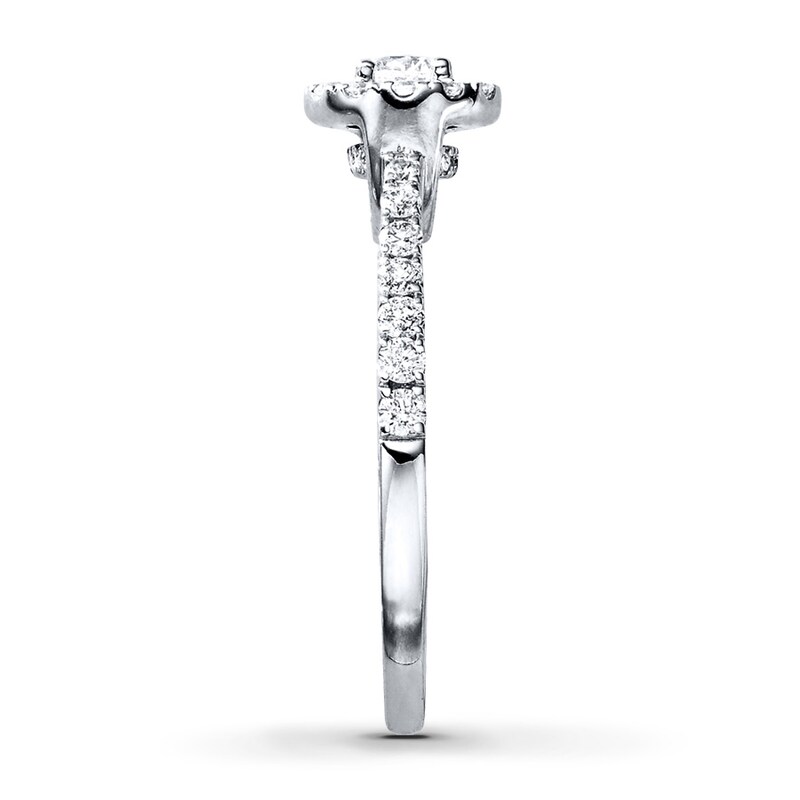 Main Image 3 of Previously Owned Diamond Engagement Ring 5/8 ct tw Round-cut 14K White Gold - Size 3.5