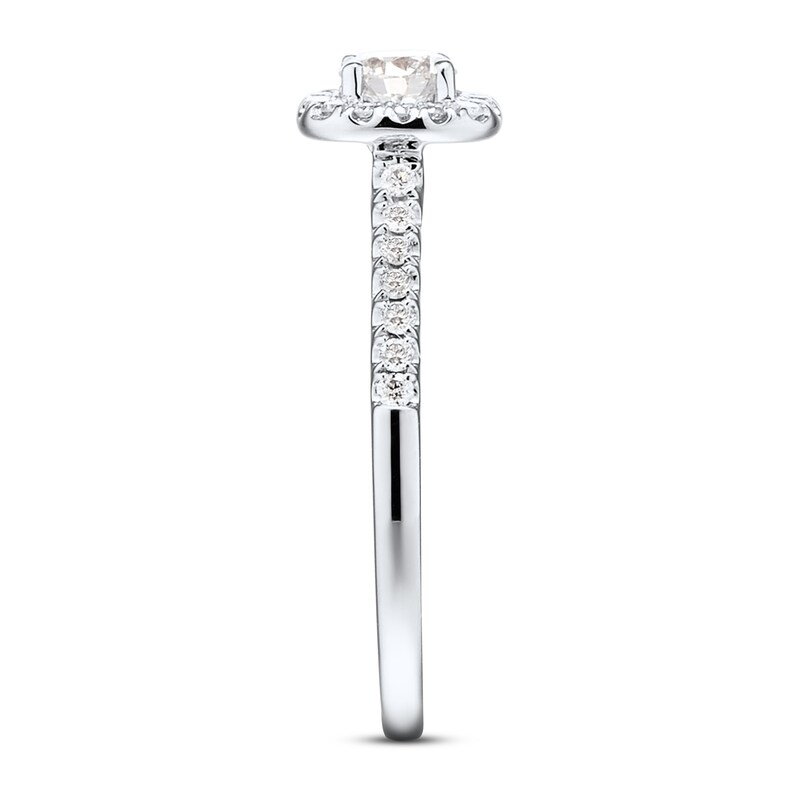 Main Image 2 of Previously Owned Diamond Engagement Ring 3/8 ct tw Round-cut 10K White Gold Size 9