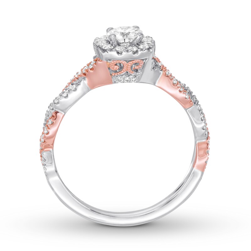 Main Image 2 of Previously Owned Neil Lane Engagement Ring 1/2 ct tw Round-cut Diamonds 14K Two-Tone Gold - Size 4.5