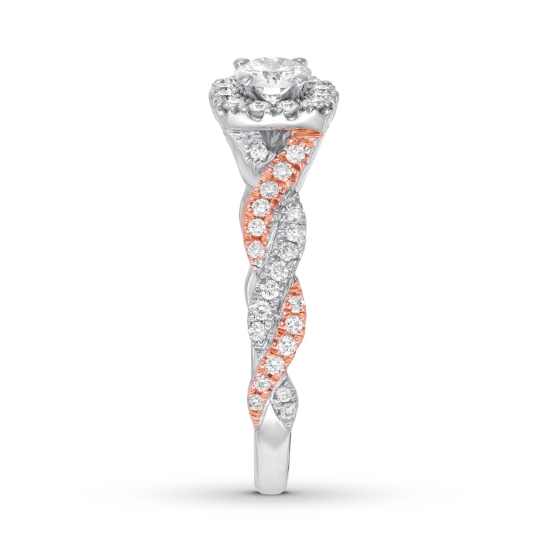 Main Image 3 of Previously Owned Neil Lane Engagement Ring 1/2 ct tw Round-cut Diamonds 14K Two-Tone Gold - Size 4.5