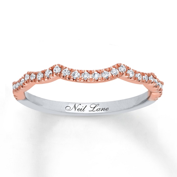 Previously Owned Neil Lane Wedding Band 1/5 ct tw Round-cut Diamonds 14K Two-Tone Gold Size 4